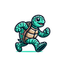 Obraz premium Modern turtle mascot character isolated vector illustration