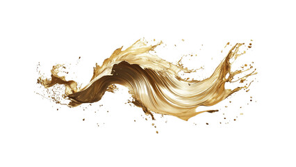 Fototapeta premium Golden liquid splash creates dynamic and elegant visual effect