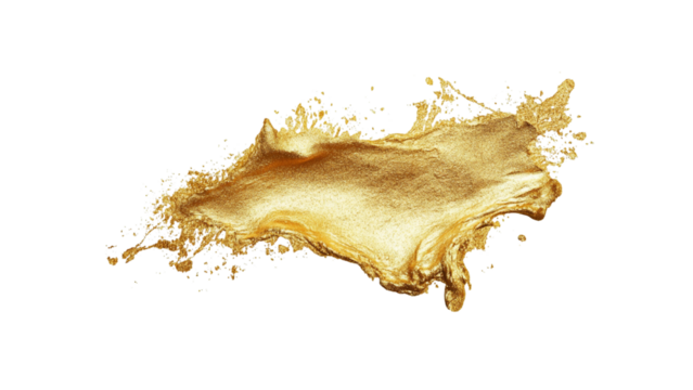 Golden paint splash creates vibrant and artistic effect