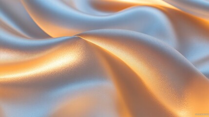 Fototapeta premium A close-up of smooth, flowing fabric showcasing soft textures and warm lighting.