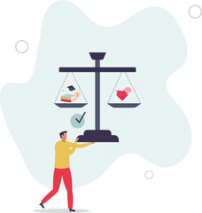 Socioeconomic impact on society health with financial factors .Wellness ability and medical treatment accessibility based on education.flat characters.