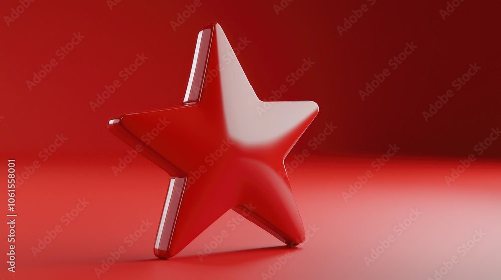 Poster red star on red background for design use