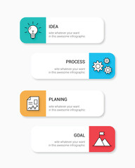 Modern 4 Steps Infographic Flowchart Design Template