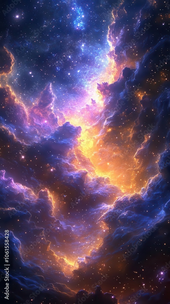 Wall mural vast and vast deep space filled with twinkling stars nebulae and cosmic wonders creating a mesmerizi