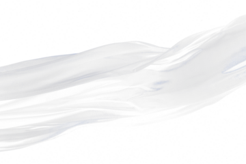 Blue silver shinny fabric flying in curve shape, Piece of textile blue silvery fabric throw fall in air. Black background isolated, dark shading environment