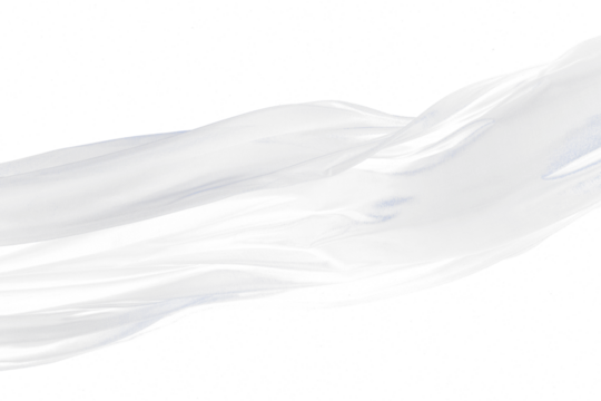 Blue silver shinny fabric flying in curve shape, Piece of textile blue silvery fabric throw fall in air. Black background isolated, dark shading environment