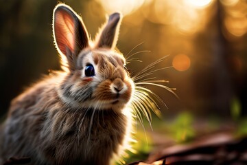 furry focus close up of a rabbits fur slow shutter speed effect