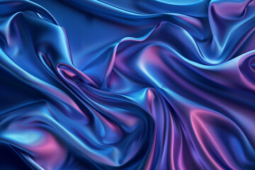 Fototapeta premium Abstract background with soft silk fabric, vector realistic illustration