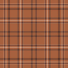 Plaid with twill weave repeat pattern.Checkered tartan gingham seamless pattern in brown.Geometric graphic vector illustration background design for fabric and print.