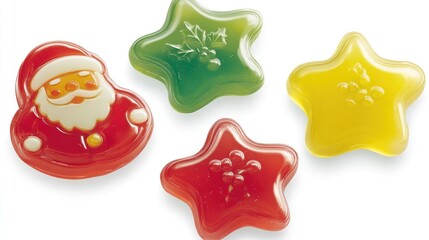 Fototapeta premium Colorful Christmas Themed Jelly Treats for Festive Celebrations