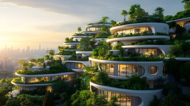 Sustainable Futuristic Eco Friendly Green Residential Complex with Ambitious Renewable Energy