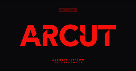 Bold angular alphabet, cutouts letters, edgy minimalist font for cyberpunk branding, futuristic logo, tech headline, game visual, innovative, digital identity. Sharp urban typography. Vector typeset