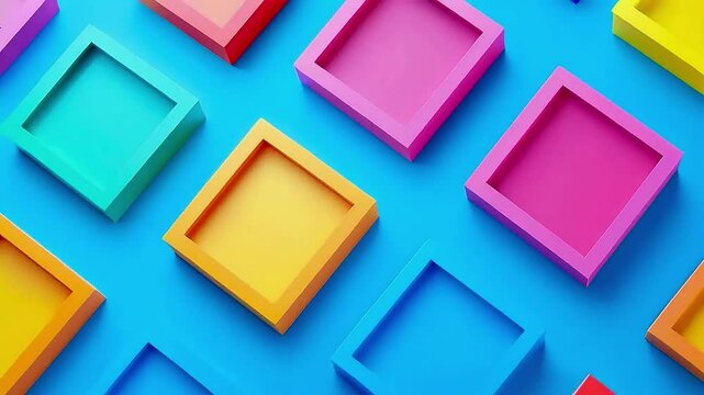 multi-coloredmulti-colored boxes  on a blue background boxes  on a blue background