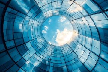 Futuristic architecture in a sustainable energy efficient city with solar panels and wind turbines