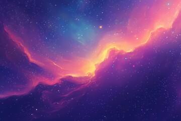 Fototapeta premium A vibrant, swirling nebula in a deep space with a multitude of stars.