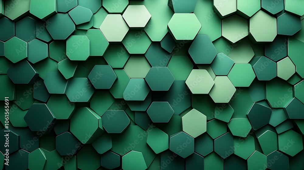 Poster mesmerizing emerald geometric backdrop for website design