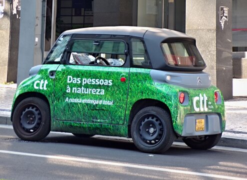 Modern electric Citroen Ami used by CTT Portugal ( portuguese post )