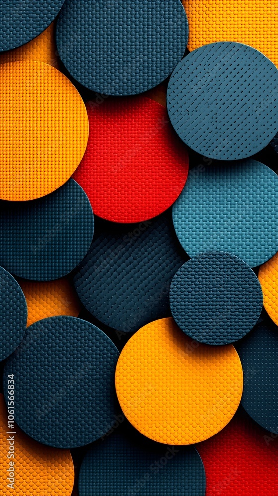 Aufkleber overlapping abstract circles with minimal vibrant colors