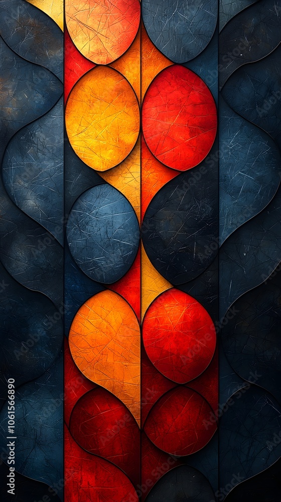 Poster vibrant and minimal abstract overlapping circles for wallpaper or backdrop