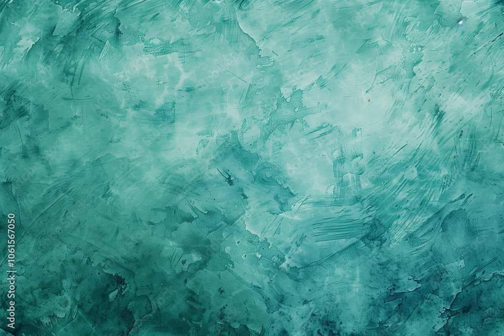 Poster light blue green abstract pattern. gradient. painted watercolor paper texture. teal color art backgr