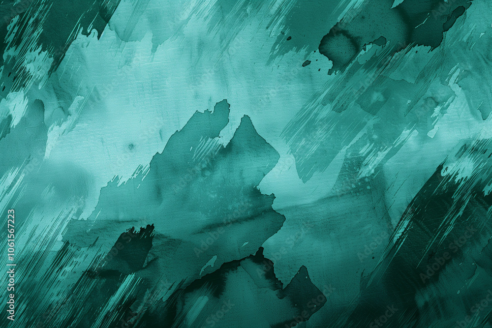 Poster light blue green abstract pattern. gradient. painted watercolor paper texture. teal color art backgr