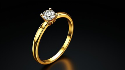 Elegant Gold Plated Diamond Ring with Contemporary Design