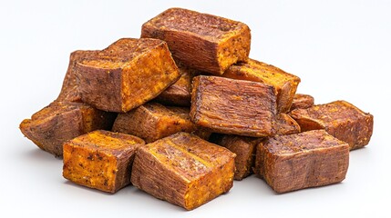 Roasted Sweet Potato Wedges on Cream Background

A pile of roasted sweet potato wedges sprinkled with herbs, set on a soft cream background for a healthy side or snack.