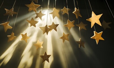 Children's background with star shapes, Generative AI 