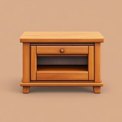 Elegant Wooden Nightstand with Drawer and Shelf