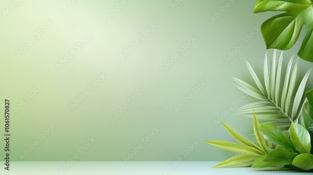 Poster a vibrant green gradient background featuring a smooth transition from jade to pale green, creating 
