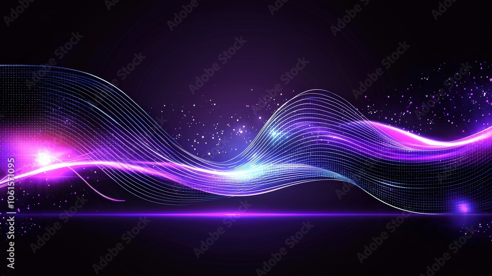 Poster abstract purple design with crisp grid lines and subtle shadow effects, creating depth and a tech-in