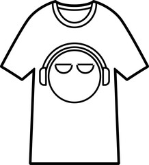 Graphic t-shirt outline vector illustration