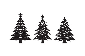 Christmas tree silhouette vector illustration, Christmas tree silhouette Bundle, Christmas tree silhouette PNG
