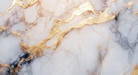 Gold Veins on White Marble. Abstract Design for Floors and Walls.