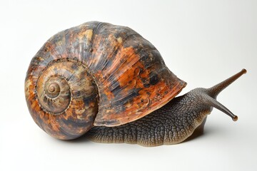 a giant snail on a white background