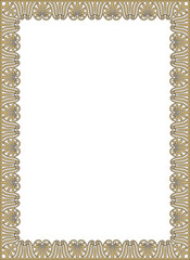 Vector gold and black classic Greek square ornament. Rectangle of Ancient Greece and Roman Empire. Byzantine painting of walls, floors and ceilings. Decoration of European palaces