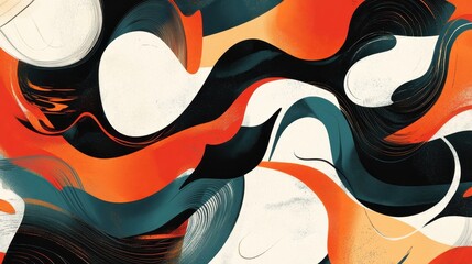 Obraz premium Abstract Art with Swirling Shapes and Vibrant Colors