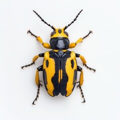 top view of a horn beetle on white background
