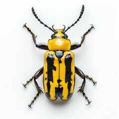 top view of a horn beetle on white background