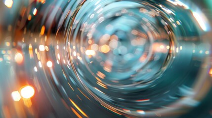 A mesmerizing swirl of colorful bokeh creates a dreamy, abstract tunnel, evoking motion and depth against a vibrant backdrop.