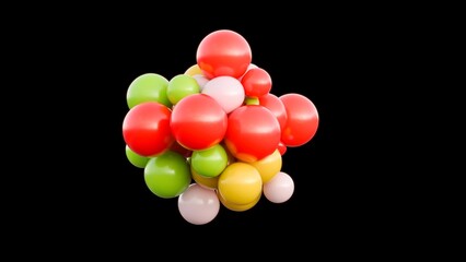 This 3D model of a complex molecular structure uses vibrant colors, making it a valuable resource for scientific exploration, education, and understanding intricate concepts