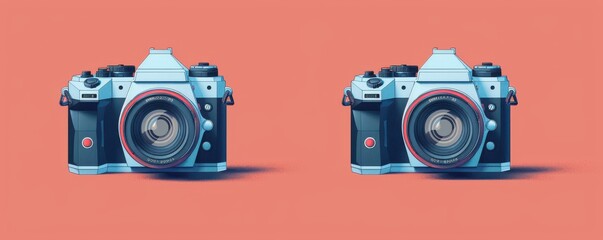 Fototapeta premium Modern 3D camera logo design with vibrant colors, perfect for apparel or branding.