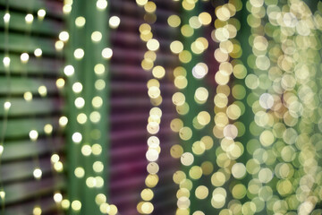Christmas green background with bokeh effect