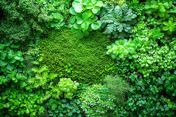 Different types of moss close-up. Natural and Eco-friendly background.