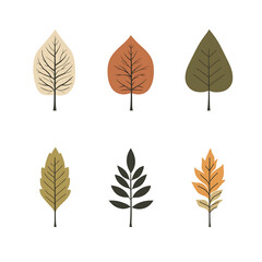 Minimalist style leaf vector without background