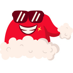 Noel Hat Cool Face Cartoon