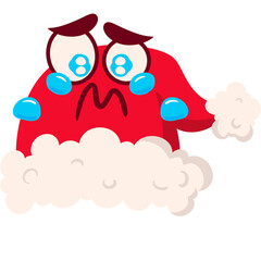 Noel Hat Crying Face Cartoon