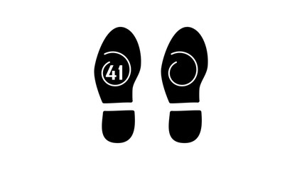 shoe size, black isolated silhouette