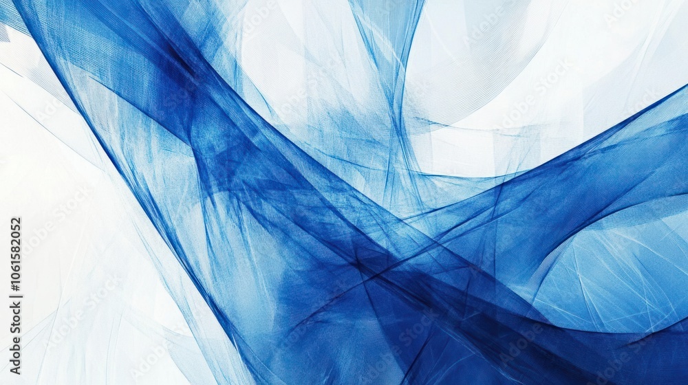 Poster abstract blue and white background with dynamic lines and subtle geometric shapes, perfect for moder