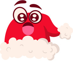 Noel Hat Surprised Face Cartoon